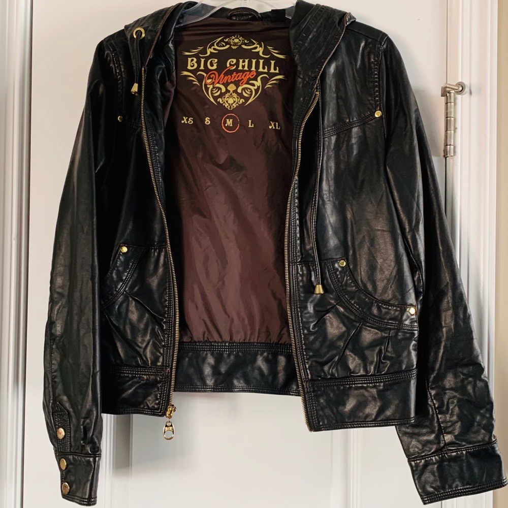 Big Chill Vintage Faux Brown Leather Jacket M